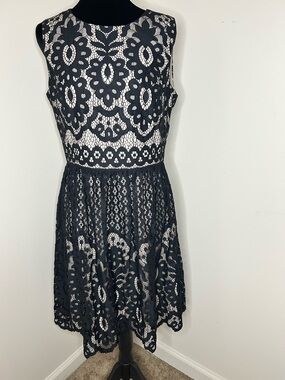 Tommy Hilfiger Black Lace Overlay Mini Dress